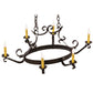 Meyda Lighting Handforged 38" 6-Light Chestnut Island Chandelier With Amber Faux Candlelight