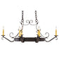 Meyda Lighting Handforged 38" 6-Light Chestnut Island Chandelier With Amber Faux Candlelight