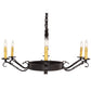 Meyda Lighting Handforged 38" 6-Light Chestnut Island Chandelier With Amber Faux Candlelight