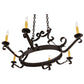 Meyda Lighting Handforged 38" 6-Light Chestnut Island Chandelier With Amber Faux Candlelight