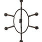 Meyda Lighting Handforged 38" 6-Light Chestnut Island Chandelier With Amber Faux Candlelight
