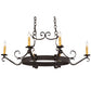Meyda Lighting Handforged 38" 6-Light Chestnut Island Chandelier With Amber Faux Candlelight
