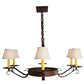 Meyda Lighting Handforged 40" 6-Light Rustic Iron Oval Chandelier With Beige Textrene Shade