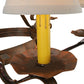 Meyda Lighting Handforged 40" 6-Light Rustic Iron Oval Chandelier With Beige Textrene Shade