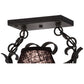 Meyda Lighting Handforged 40" 8-Light Antique Iron Gate Oval Chandelier With Black Faille Shades