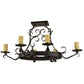 Meyda Lighting Handforged 40" 8-Light Antique Iron Gate Oval Chandelier With Black Faille Shades