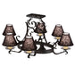 Meyda Lighting Handforged 40" 8-Light Antique Iron Gate Oval Chandelier With Black Faille Shades