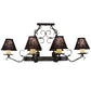 Meyda Lighting Handforged 40" 8-Light Antique Iron Gate Oval Chandelier With Black Faille Shades