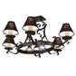 Meyda Lighting Handforged 40" 8-Light Antique Iron Gate Oval Chandelier With Black Faille Shades