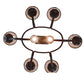 Meyda Lighting Handforged 40" 8-Light Antique Iron Gate Oval Chandelier With Black Faille Shades