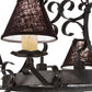 Meyda Lighting Handforged 40" 8-Light Antique Iron Gate Oval Chandelier With Black Faille Shades