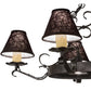 Meyda Lighting Handforged 40" 8-Light Antique Iron Gate Oval Chandelier With Black Faille Shades