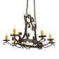 Meyda Lighting Handforged 51" 10-Light Wrought Iron Island Chandelier With Amber Faux Candlelight
