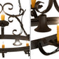 Meyda Lighting Handforged 51" 10-Light Wrought Iron Island Chandelier With Amber Faux Candlelight