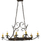 Meyda Lighting Handforged 52" 10-Light Antiquity Oval Chandelier With Ivory Faux Candlelight Shade