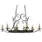 Meyda Lighting Handforged 52" 10-Light Antiquity Oval Chandelier With Ivory Faux Candlelight Shade