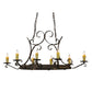 Meyda Lighting Handforged 52" 10-Light Antiquity Oval Chandelier With Ivory Faux Candlelight Shade