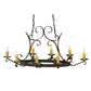 Meyda Lighting Handforged 52" 10-Light Antiquity Oval Chandelier With Ivory Faux Candlelight Shade