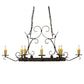 Meyda Lighting Handforged 52" 10-Light Antiquity Oval Chandelier With Ivory Faux Candlelight Shade