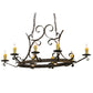 Meyda Lighting Handforged 52" 10-Light Antiquity Oval Chandelier With Ivory Faux Candlelight Shade