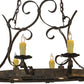 Meyda Lighting Handforged 52" 10-Light Antiquity Oval Chandelier With Ivory Faux Candlelight Shade