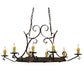 Meyda Lighting Handforged 52" 10-Light Antiquity Oval Chandelier With Ivory Faux Candlelight Shade