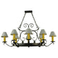 Meyda Lighting Handforged 56" 10-Light Blackened Pewter Oval Chandelier With White Natural Linen Shade