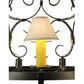 Meyda Lighting Handforged 56" 10-Light Blackened Pewter Oval Chandelier With White Natural Linen Shade
