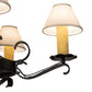 Meyda Lighting Handforged 56" 10-Light Old Wrought Iron Chandelier With White Natural Linen Shade