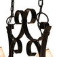 Meyda Lighting Handforged 56" 10-Light Old Wrought Iron Chandelier With White Natural Linen Shade