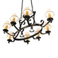 Meyda Lighting Handforged 56" 10-Light Old Wrought Iron Chandelier With White Natural Linen Shade