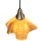 Meyda Lighting Handkerchief 10" Antique Brass D'Oro Pendant Light With Beige Shade Glass