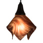 Meyda Lighting Handkerchief 10" Black Powdercoat Chambord Swirl Pendant Light With Purple Baroque Hued Shade Glass
