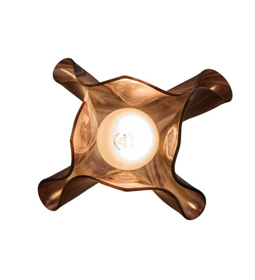 Meyda Lighting Handkerchief 10" Black Powdercoat Chambord Swirl Pendant Light With Purple Baroque Hued Shade Glass