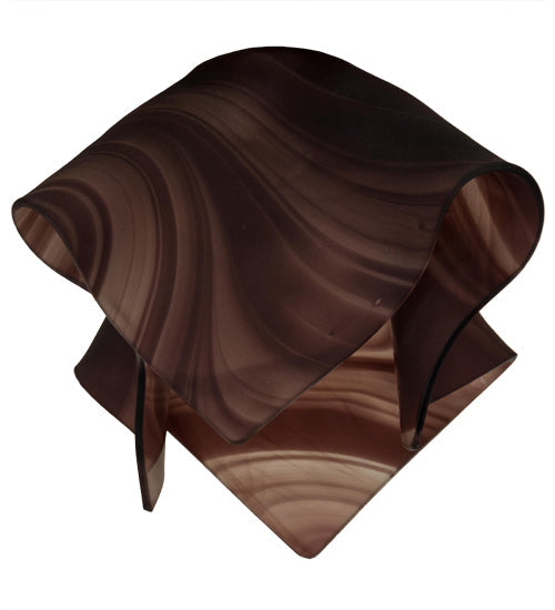 Meyda Lighting Handkerchief 10" Brown & White Chambord Swirl Shade Glass