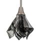 Meyda Lighting Handkerchief 10" Brushed Nickel Noir Mini Pendant Light With Black & Clear Swirl Shade Glass