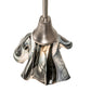 Meyda Lighting Handkerchief 10" Brushed Nickel Noir Mini Pendant Light With Black & Clear Swirl Shade Glass