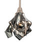 Meyda Lighting Handkerchief 10" Brushed Nickel Noir Mini Pendant Light With Black & Clear Swirl Shade Glass