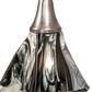Meyda Lighting Handkerchief 10" Brushed Nickel Noir Mini Pendant Light With Black & Clear Swirl Shade Glass