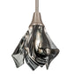 Meyda Lighting Handkerchief 10" Brushed Nickel Noir Mini Pendant Light With Black & Clear Swirl Shade Glass