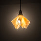 Meyda Lighting Handkerchief 10" Craftsman Brown D-Oro Pendant Light With Beige Iridescent Shade Glass