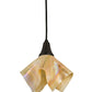 Meyda Lighting Handkerchief 10" Craftsman Brown D-Oro Pendant Light With Beige Iridescent Shade Glass