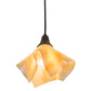 Meyda Lighting Handkerchief 10" Craftsman Brown D-Oro Pendant Light With Beige Iridescent Shade Glass