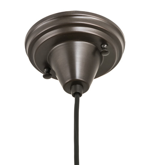 Meyda Lighting Handkerchief 10" Craftsman Brown D-Oro Pendant Light With Beige Iridescent Shade Glass
