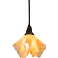 Meyda Lighting Handkerchief 10" Craftsman Brown D-Oro Pendant Light With Beige Iridescent Shade Glass