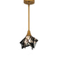 Meyda Lighting Handkerchief 10" Goldtastic Noir Swirl Pendant Light With Black & Frosted Clear Shade Glass