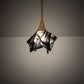 Meyda Lighting Handkerchief 10" Goldtastic Noir Swirl Pendant Light With Black & Frosted Clear Shade Glass