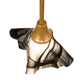 Meyda Lighting Handkerchief 10" Goldtastic Noir Swirl Pendant Light With Black & Frosted Clear Shade Glass