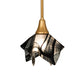 Meyda Lighting Handkerchief 10" Goldtastic Noir Swirl Pendant Light With Black & Frosted Clear Shade Glass