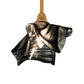 Meyda Lighting Handkerchief 10" Goldtastic Noir Swirl Pendant Light With Black & Frosted Clear Shade Glass